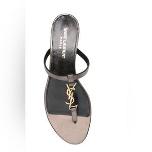 Saint Laurent Bronze Cassandra leather Sandal 35